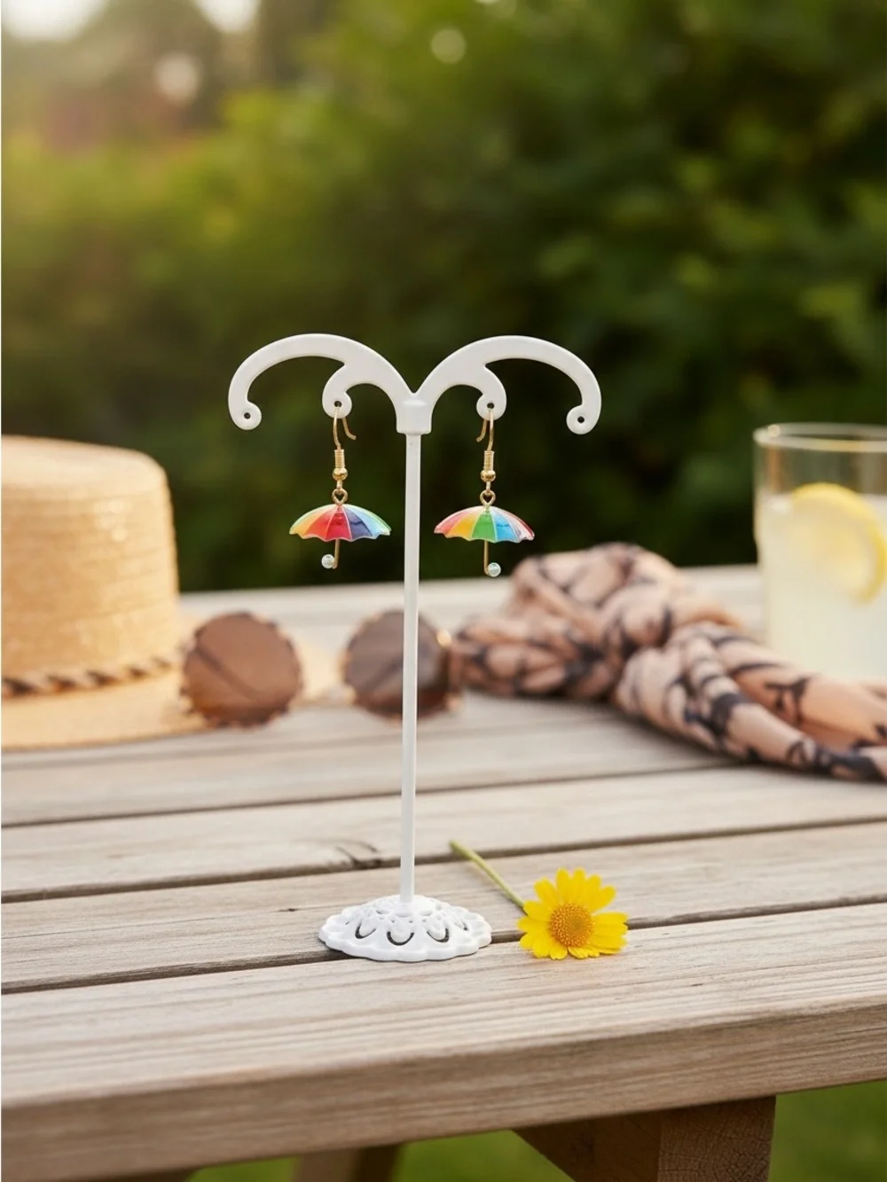 🌦️🌈Rainbow Umbrella Drop Earrings - Multicolor Women Jewelry 🏳️‍🌈🦄🕶️